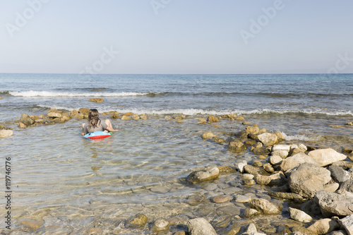 teen relaxed on the water
