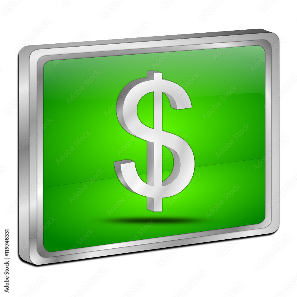 Button with Dollar sign - 3D illustration Button with Dollar sign - 3D illustration