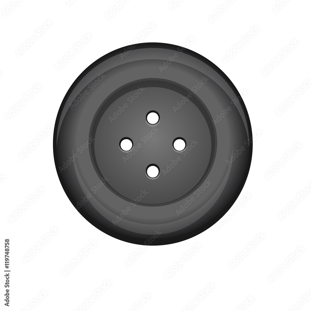 Sewing button, stud icon. Black sewing button isolated on white background. Vector illustration Sewing button, stud icon. Black sewing button isolated on white background. Vector illustration