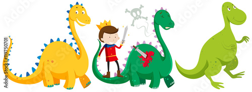 Prince fighting and killing dragons