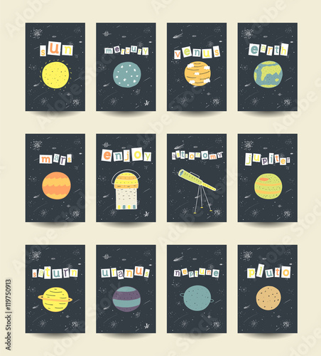 Cute hand drawn doodle cards