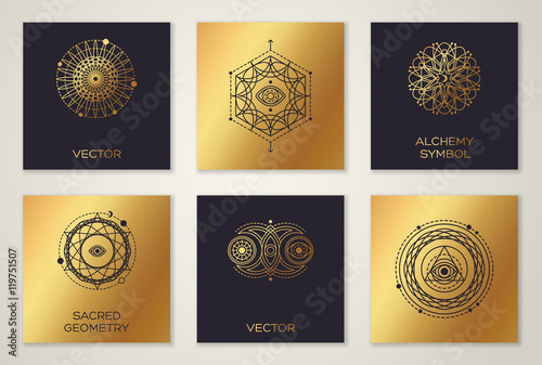 Set of Sacred Geometry Minimal Geometric Shapes