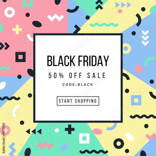 Black Friday Sale Poster with Geometric Elements