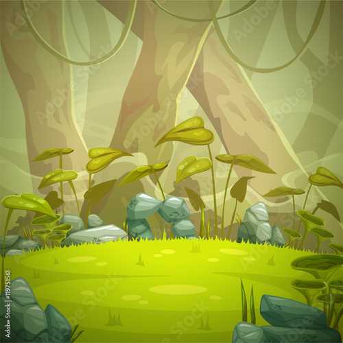 Cartoon forest landscape