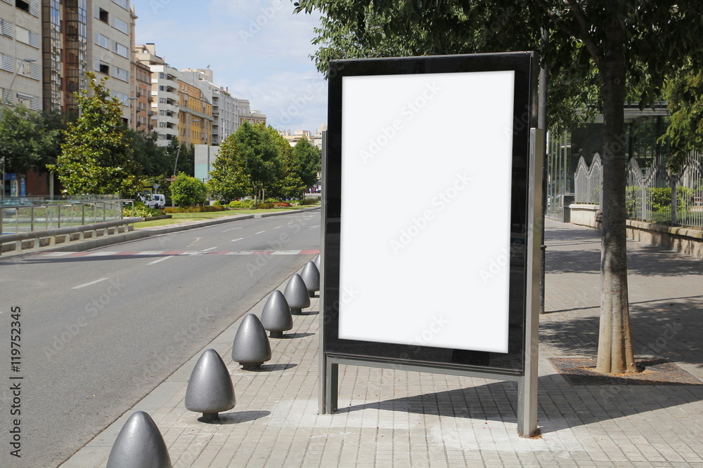 Blank advertisement in the street Blank advertisement in the street