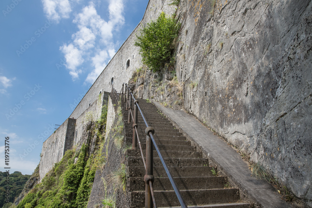 Stairs to citadel of Dinant in Belgium