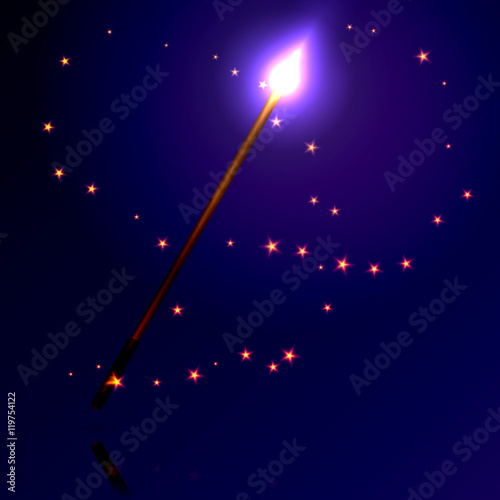 magic wand, eps10 vector