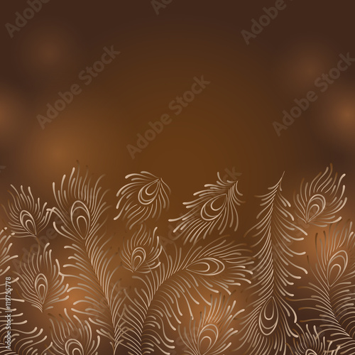 Peacock Feathers - Horisontal Seamless.