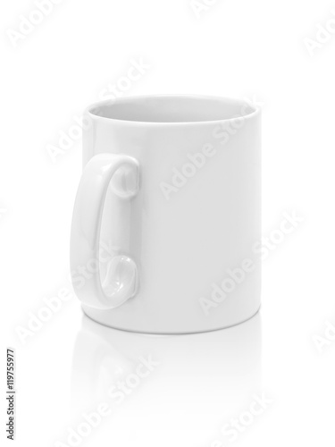 white ceramic mug isolated on white background