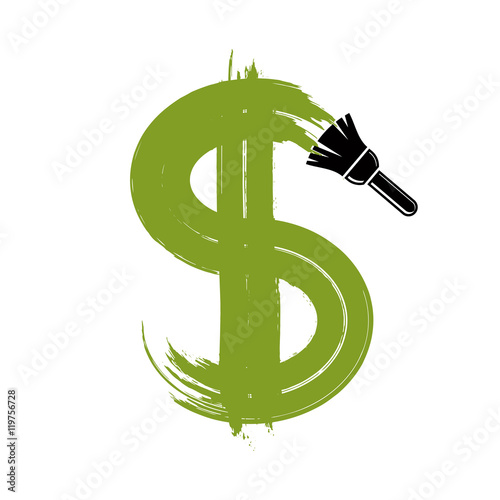 Vector green dollar sign cr...