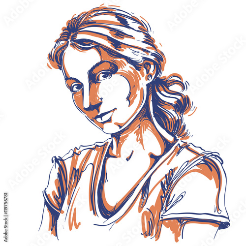 Hand-drawn vector illustration of beautiful romantic and tender
