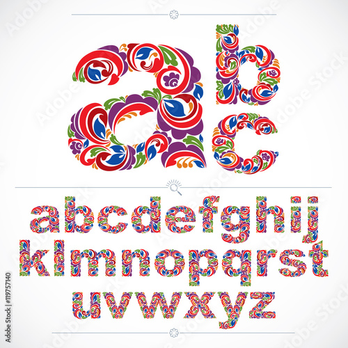 Ecology style flowery font,...