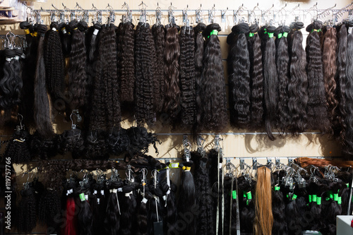Assortment of human hair extensions