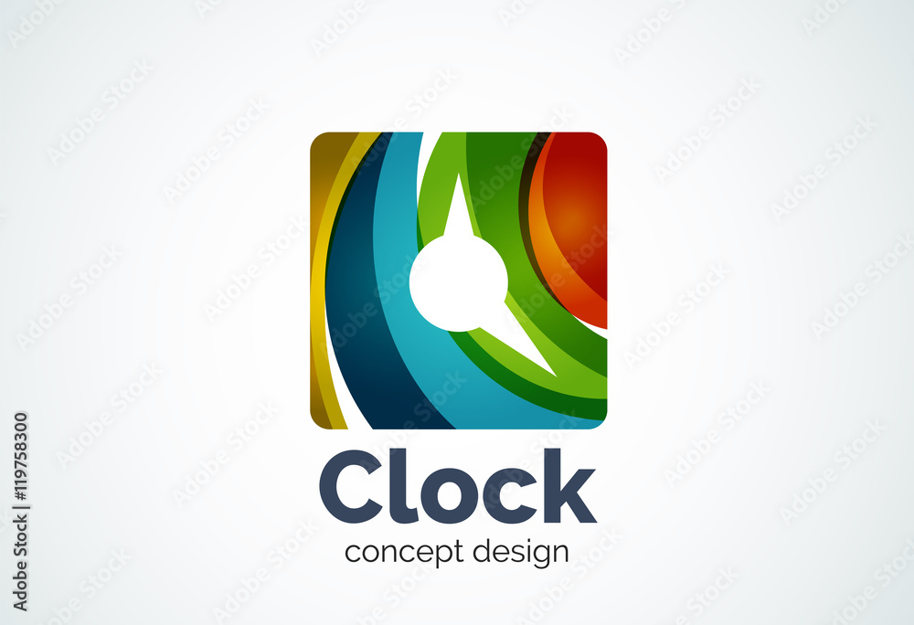 Clock logo template, time management business concept Clock logo template, time management business concept