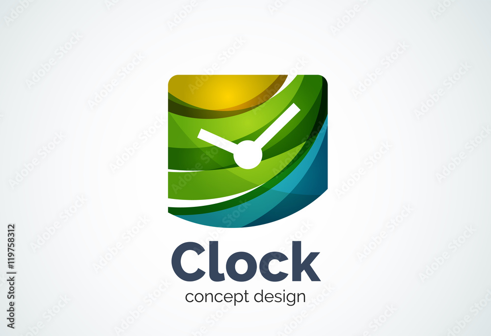 Clock logo template, time management business concept Clock logo template, time management business concept
