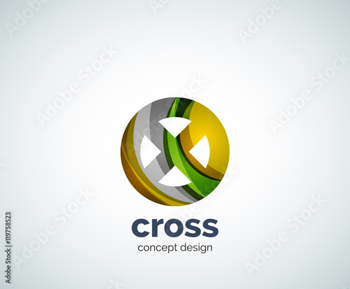 Vector cross logo template photo
