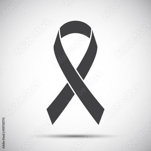 Simple grey ribbon icon, vector illustration