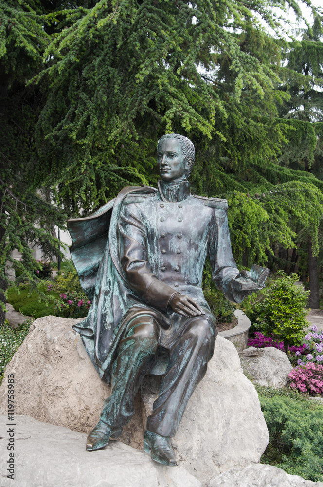 monument to M. Lermontov in park Aivazovsky, Crimea