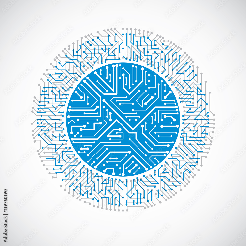Futuristic cybernetic scheme, vector motherboard blue illustrati