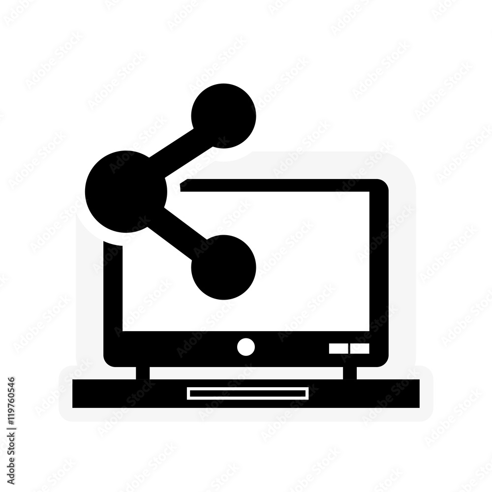 flat design laptop and connection icon vector illustration flat design laptop and connection icon vector illustration