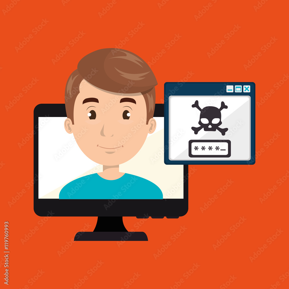 man pc virus design vector illustration eps 10 man pc virus design vector illustration eps 10