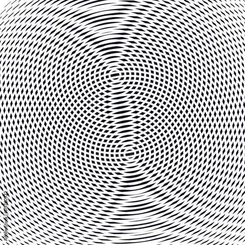 Op art, moire pattern. Relaxing hypnotic background with geometr