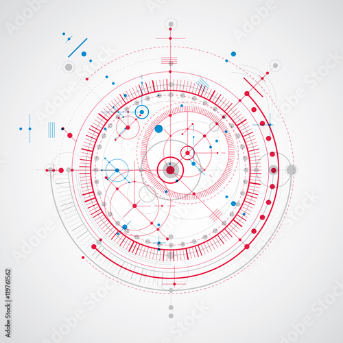 Technical plan, abstract engineering draft for use in graphic an