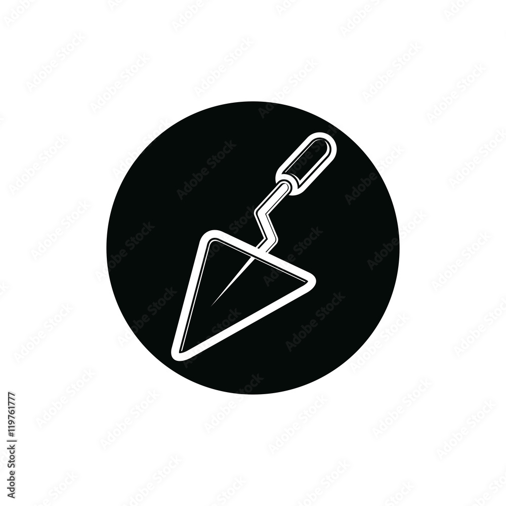 Renovation and repair instrument, spatula. Graphic puttying tool