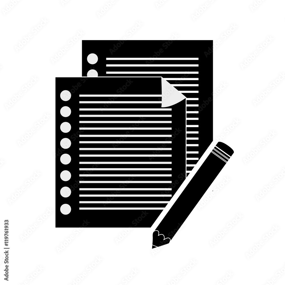 flat design notepad and documents icon vector illustration flat design notepad and documents icon vector illustration