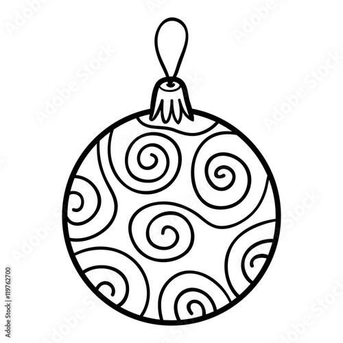 Coloring book, Christmas tree toy, ball