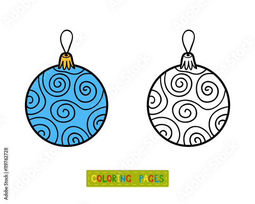 Coloring book, Christmas tree toy, ball