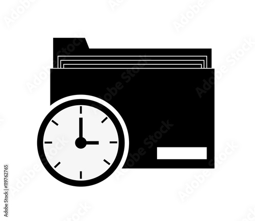 flat design file folder and clerical clip icon vector illustration