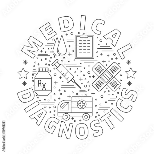 Medical diagnostic, checkup graphic design concept