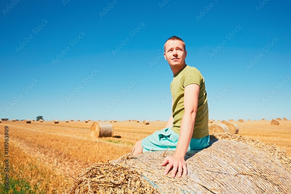 Young man on the cornfield