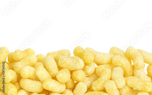 Corn stick background, isolated on white