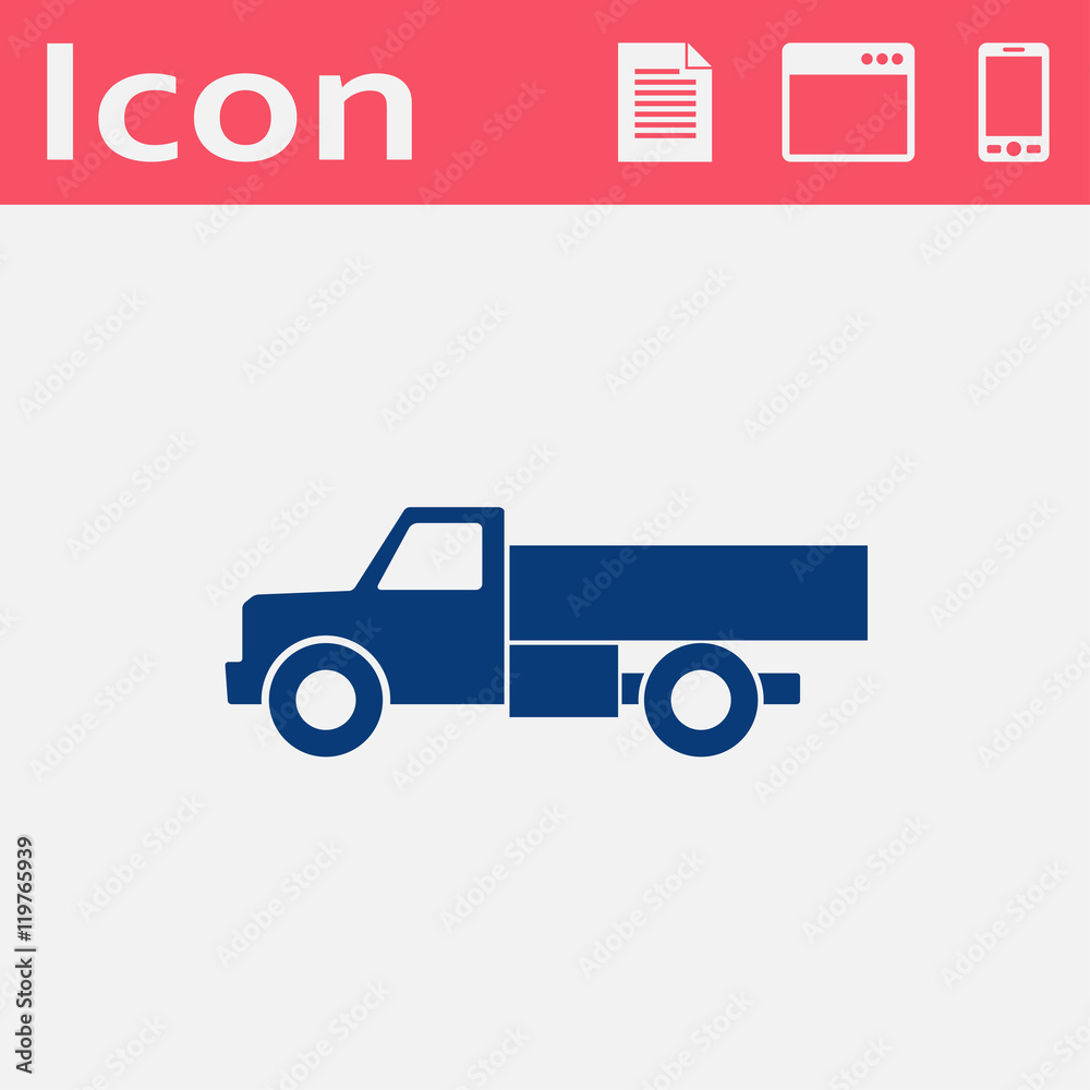 vector flat icon of truck. Web UI vehicle isolated illustration vector flat icon of truck. Web UI vehicle isolated illustration