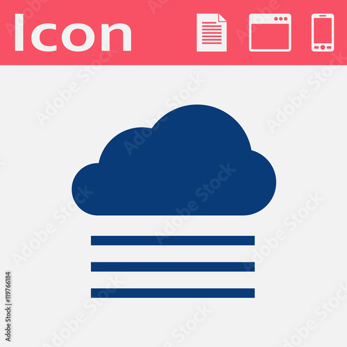 Weather icon of fog and cloud. Foggy illustration