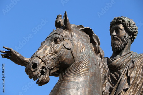 Statue de Marc Aurèle sur place du Capitole à Rome