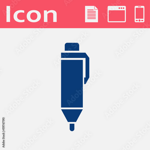 Vector flat icon of pen