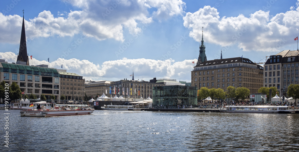 Fototapeta premium Jungefernstieg an der Alster in Hamburg