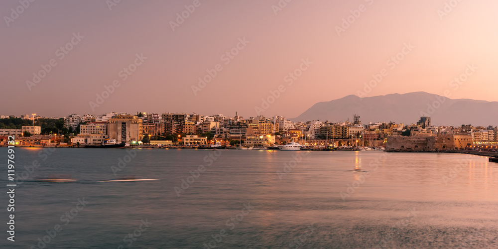 Harbor and Old Town of Heraklion, Crete, Greece