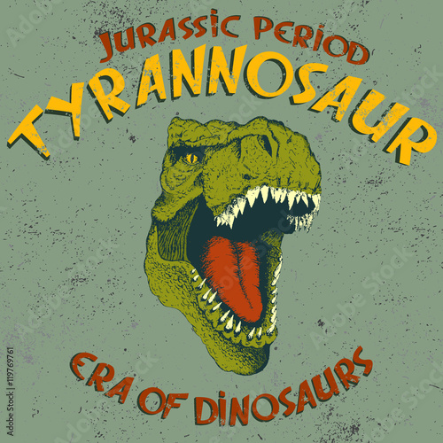 Aggressive tyrannosaurus head