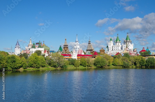 Moscow, Russia - September 1, 2016: Izmailovo Kremlin and lake