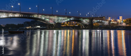 Poniatowski bridge over Vistula river  in Warsaw, Poland © Cinematographer