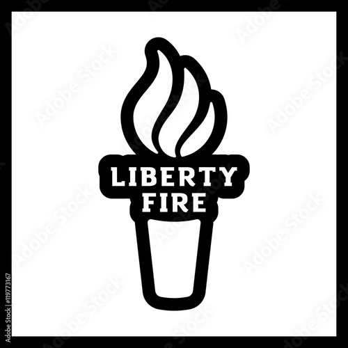Vector torch icon. Hot flame  power flaming  glow triumph illustration. Liberty 