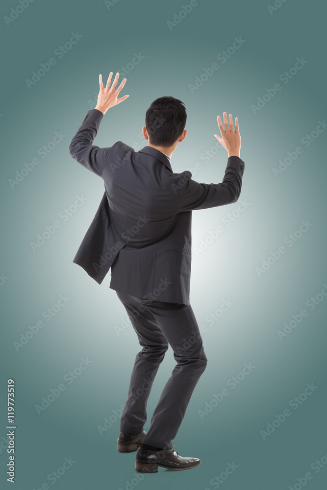 Holding pose of Asian business man Holding pose of Asian business man