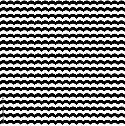 Waves seamless pattern in black and white © MicroOne
