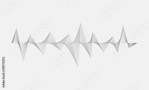 Halftone sound wave pattern. Music equalizer design element isolated on white background