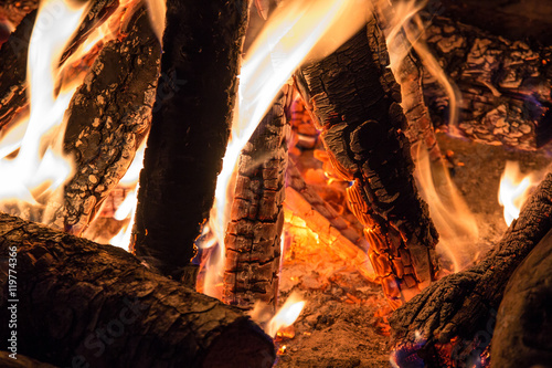 Camp fire in the nigth