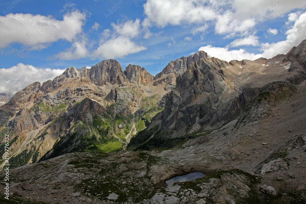 Cima Ombretta e Gran Vernel dal Passo Paschè Cima Ombretta e Gran Vernel dal Passo Paschè